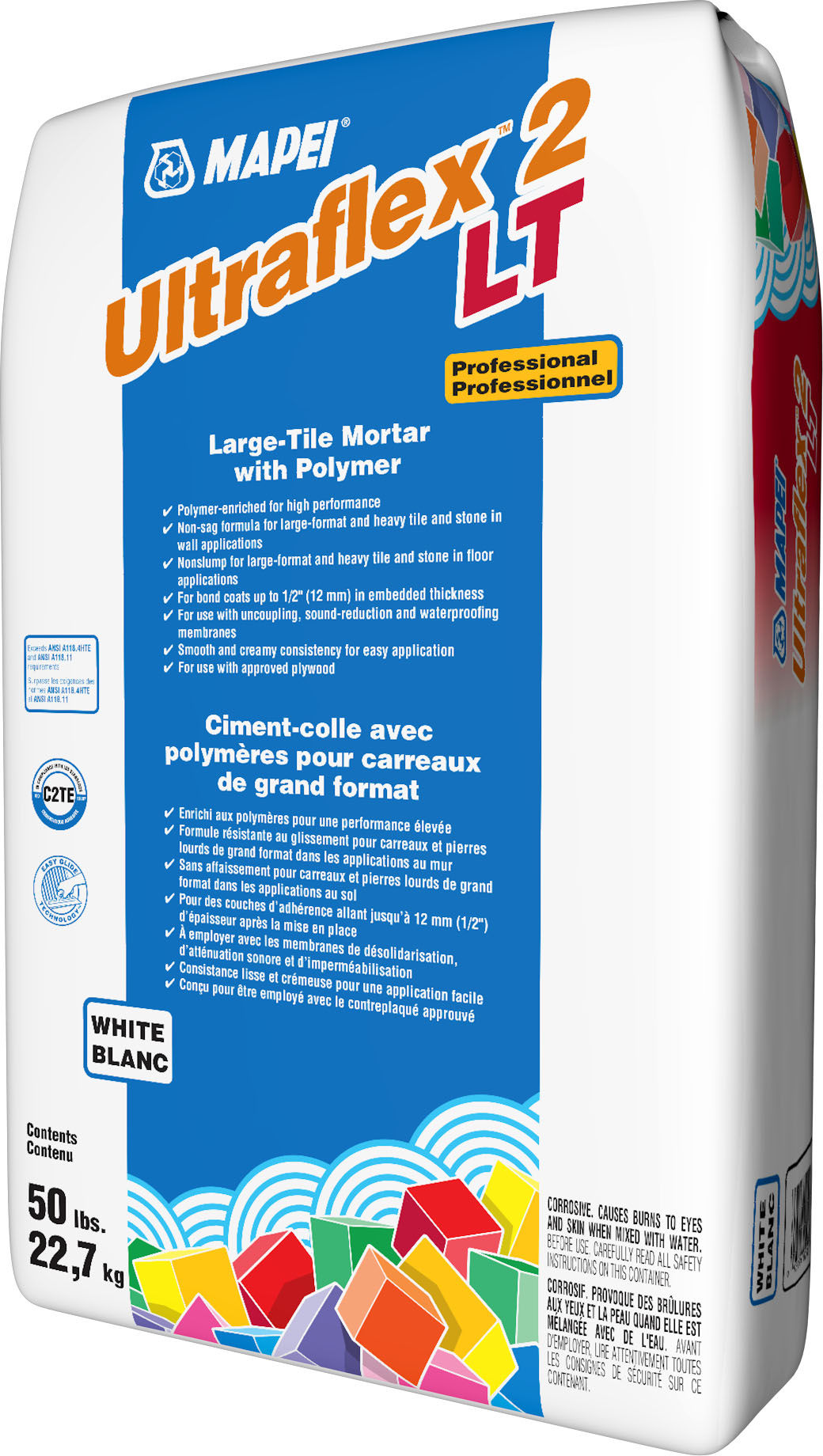Mapei - Ultraflex 2 LT Large-Tile Mortar with Polymer, White - 50 lb