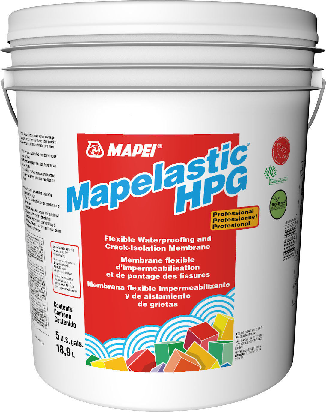 Mapei - Mapelastic HPG Flexible Waterproofing & Crack-Isolation Membrane - 18.9 L