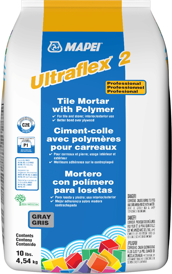 Mapei - Ultraflex 2 Professional Tile Mortar with Polymer, Gray - 10 lb