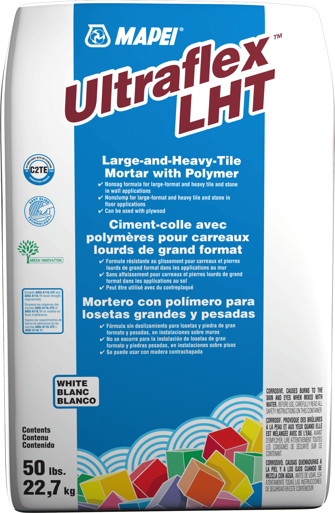 Mapei - Ultraflex LHT Professional Large & Heavy Tile Mortar, White - 50 lb