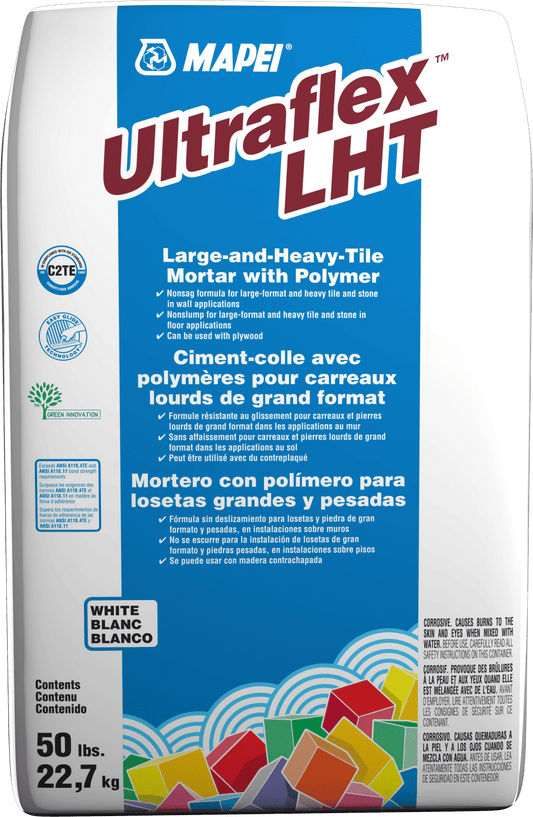 Mapei - Ultraflex LHT Professional Large & Heavy Tile Mortar, White - 50 lb