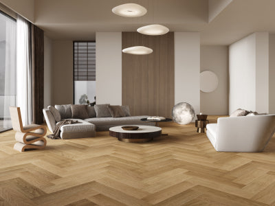 American Oak Herringbone - Macaroon Vidar Flooring Floor Mart Canada