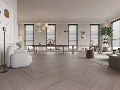 American Oak Herringbone - Silver Stone Vidar Flooring Floor Mart Canada