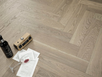 American Oak Herringbone - Toffee Crunch Vidar Flooring Floor Mart Canada