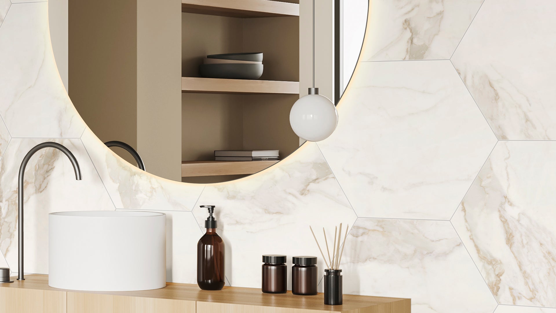 Azteca Cal Hex Black Sarana Tile Floor Mart Canada