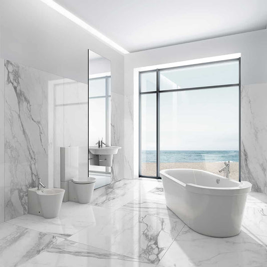 EK Bernini White Matte Sarana Tile Floor Mart Canada