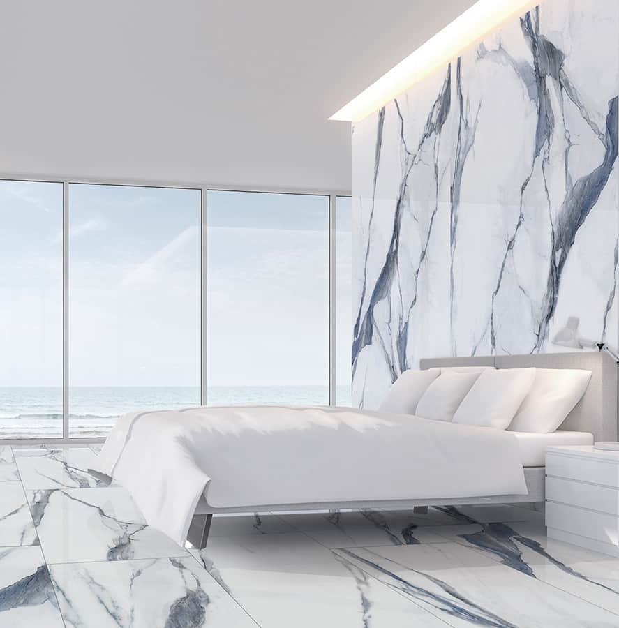 EK Oceanic Calacatta Matte Sarana Tile Floor Mart Canada