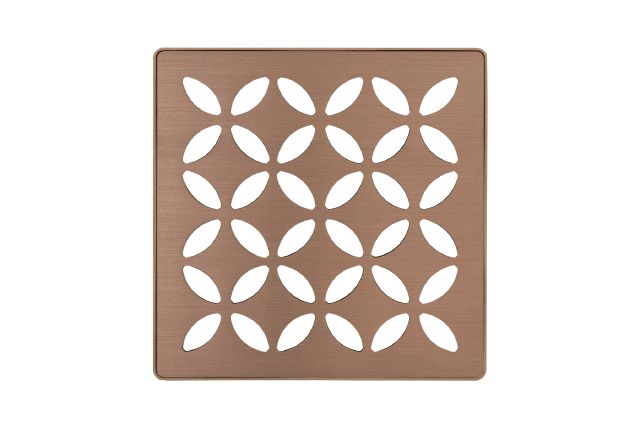 KERDI-DRAIN GRATE KIT 4" BR ROSE GOLD FLORAL Schluter Floor Mart Canada
