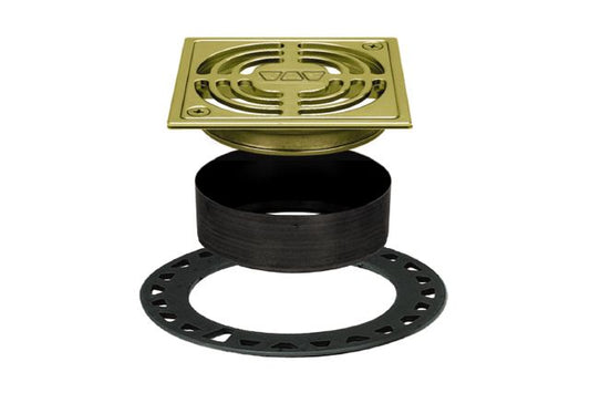 KERDI-DRAIN GRATE KIT 4" BRUSHED BRASS Schluter Floor Mart Canada
