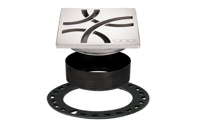KERDI-DRAIN GRATE KIT 4" BRUSHED STN STEEL CURVE Schluter Floor Mart Canada