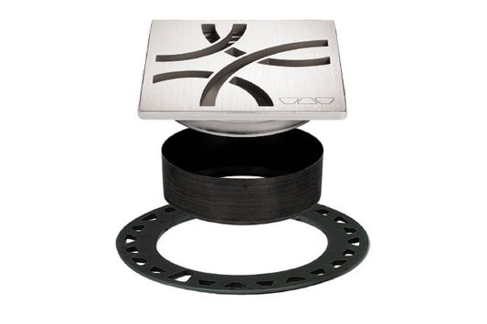 KERDI-DRAIN GRATE KIT 4" BRUSHED STN STEEL CURVE Schluter Floor Mart Canada