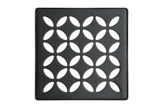 KERDI-DRAIN GRATE KIT 4" MATTE BLACK FLORAL Schluter Floor Mart Canada