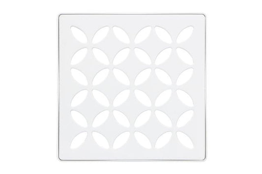 KERDI-DRAIN GRATE KIT 4" MATTE WHITE FLORAL Schluter Floor Mart Canada