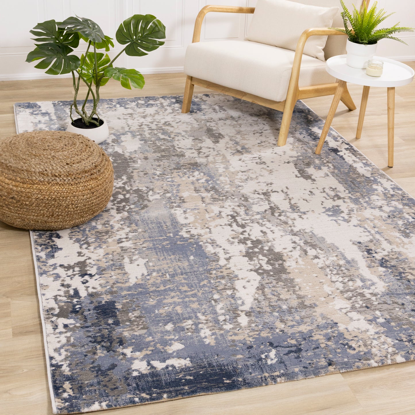 Luca G193 Blue Cream Beige Kalora Rugs Floor Mart Canada