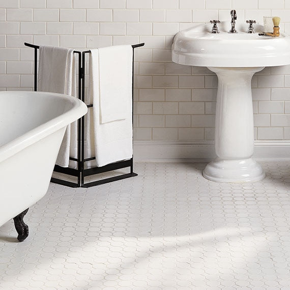 Octagon & Dot Matte White Octagon Black Dot Daltile Floor Mart Canada