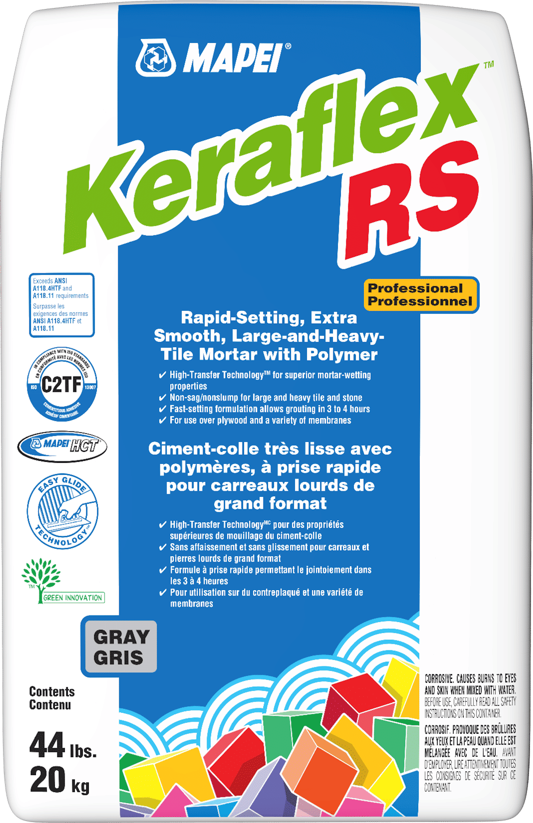 Mapei - Keraflex RS Extra Smooth Large & Heavy Tile Mortar, Gray - 44 lb