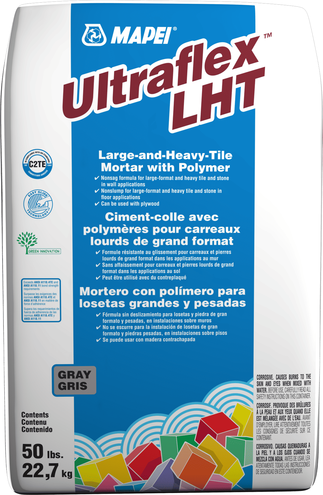 Mapei - Ultraflex LHT Professional Large & Heavy Tile Mortar, Gray - 50 lb