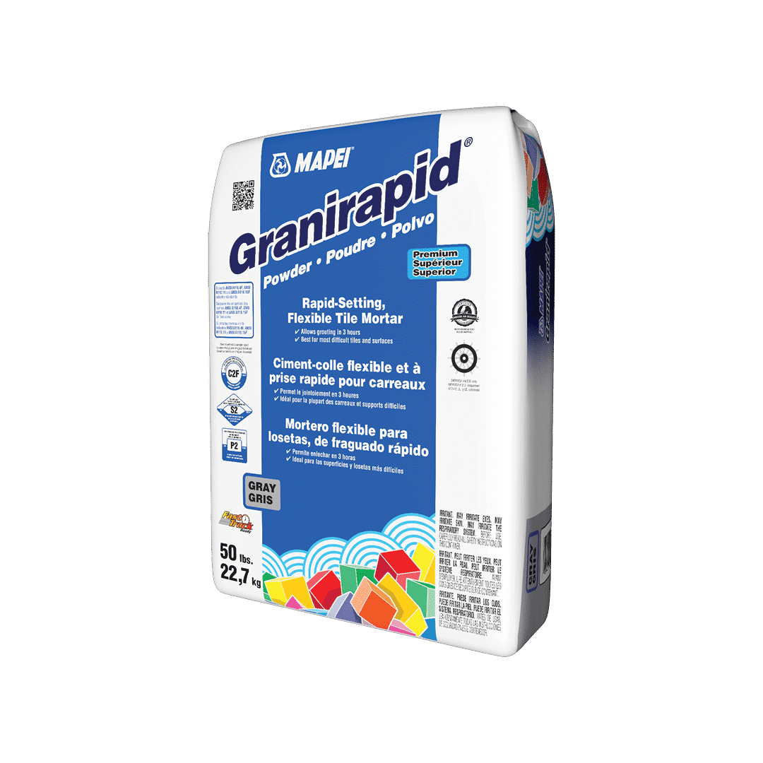 Mapei - Granirapid Two-Component Flexible Tile Mortar, Powder, Gray - 46 lb