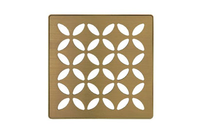 KERDI-DRAIN GRATE KIT 4" BR VINTAGE GOLD FLORAL Schluter Floor Mart Canada