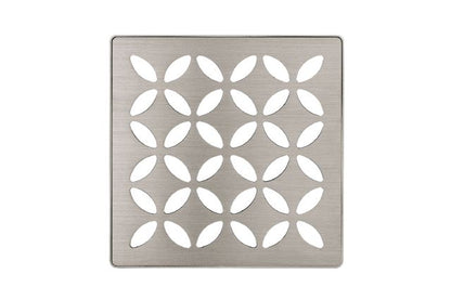 KERDI-DRAIN GRATE KIT 4" BRUSHED NICKEL FLORAL Schluter Floor Mart Canada