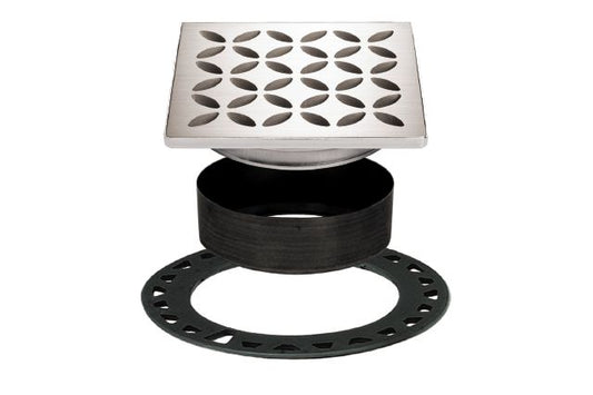KERDI-DRAIN GRATE KIT 4" BRUSHED STN STEEL FLORAL Schluter Floor Mart Canada
