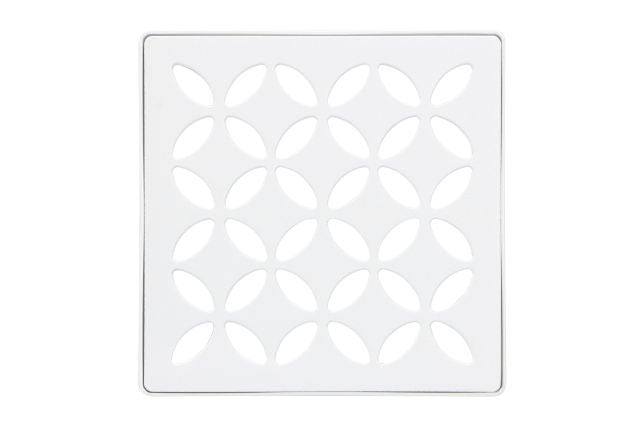 KERDI-DRAIN GRATE KIT 4" MATTE WHITE FLORAL Schluter Floor Mart Canada
