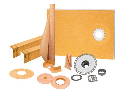 KERDI-SHOWER-KIT 38" X 60" OFFSET PVC STN STEEL Floor Mart Canada Floor Mart Canada