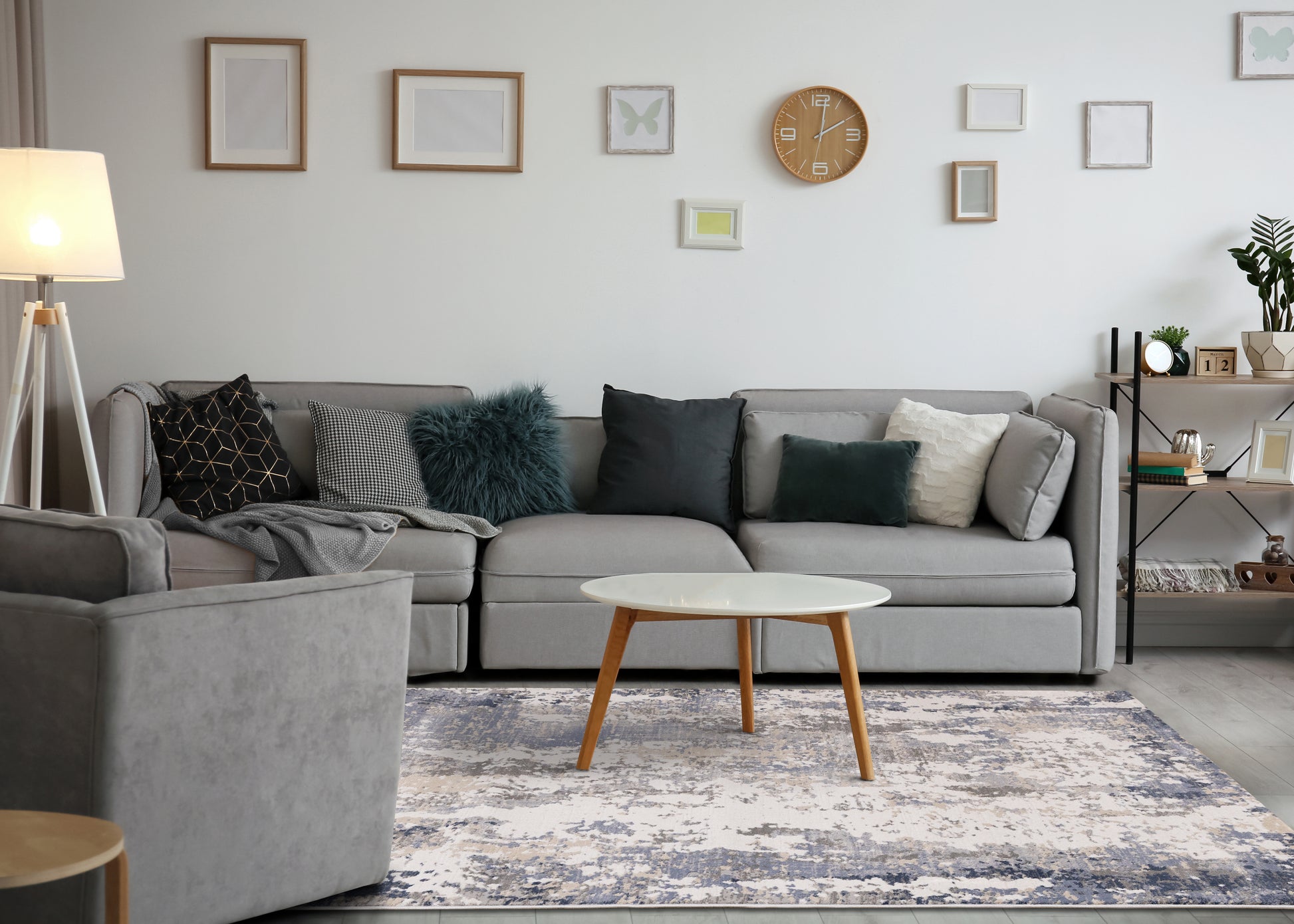Luca G193 Blue Cream Beige Kalora Rugs Floor Mart Canada