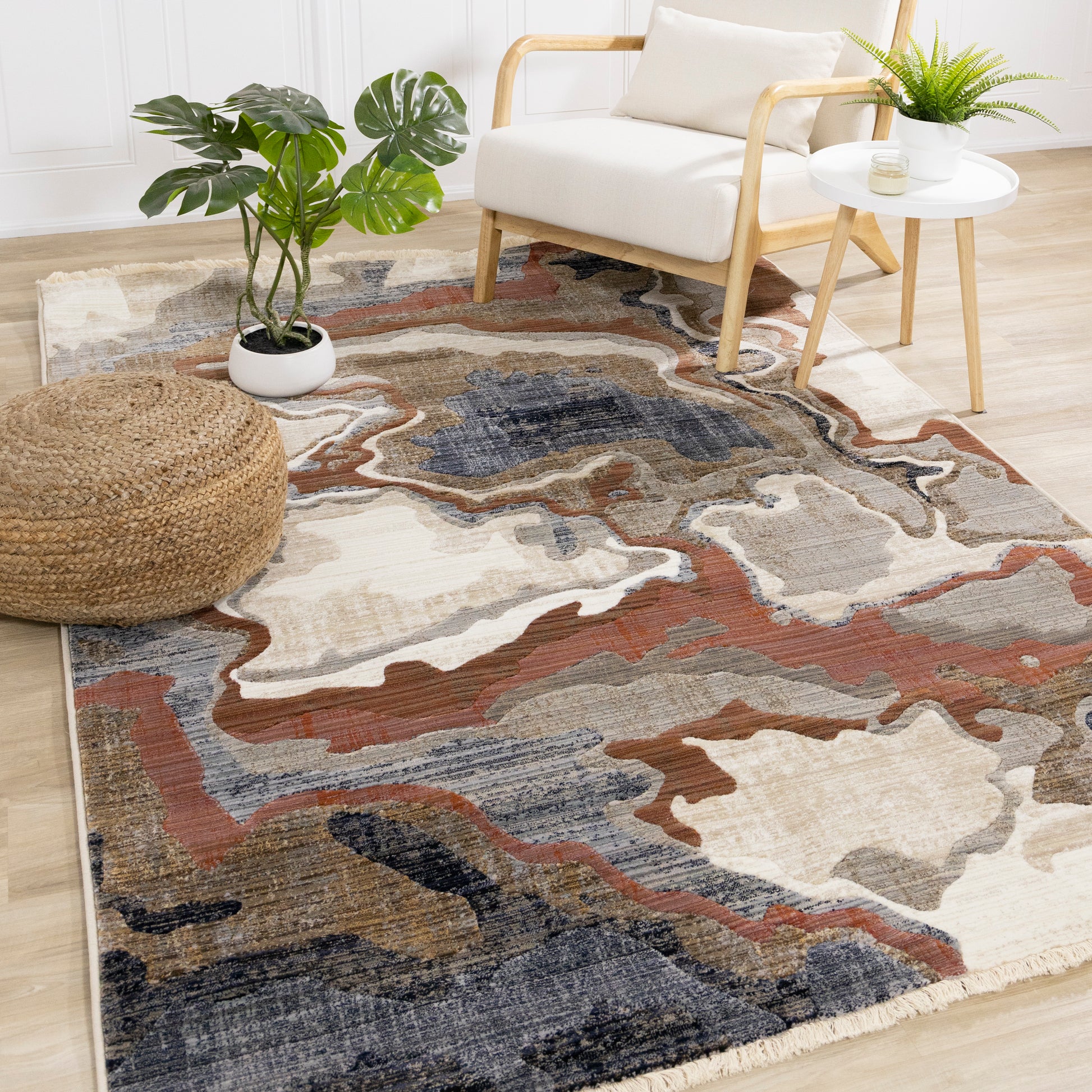 Samira F045 Beige Brown Blue Kalora Rugs Floor Mart Canada