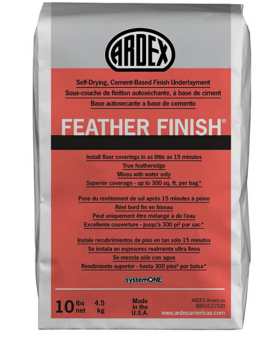 Ardex - FEATHER FINISH Cement-Based Finishing Underlayment, Gray - 10 lb