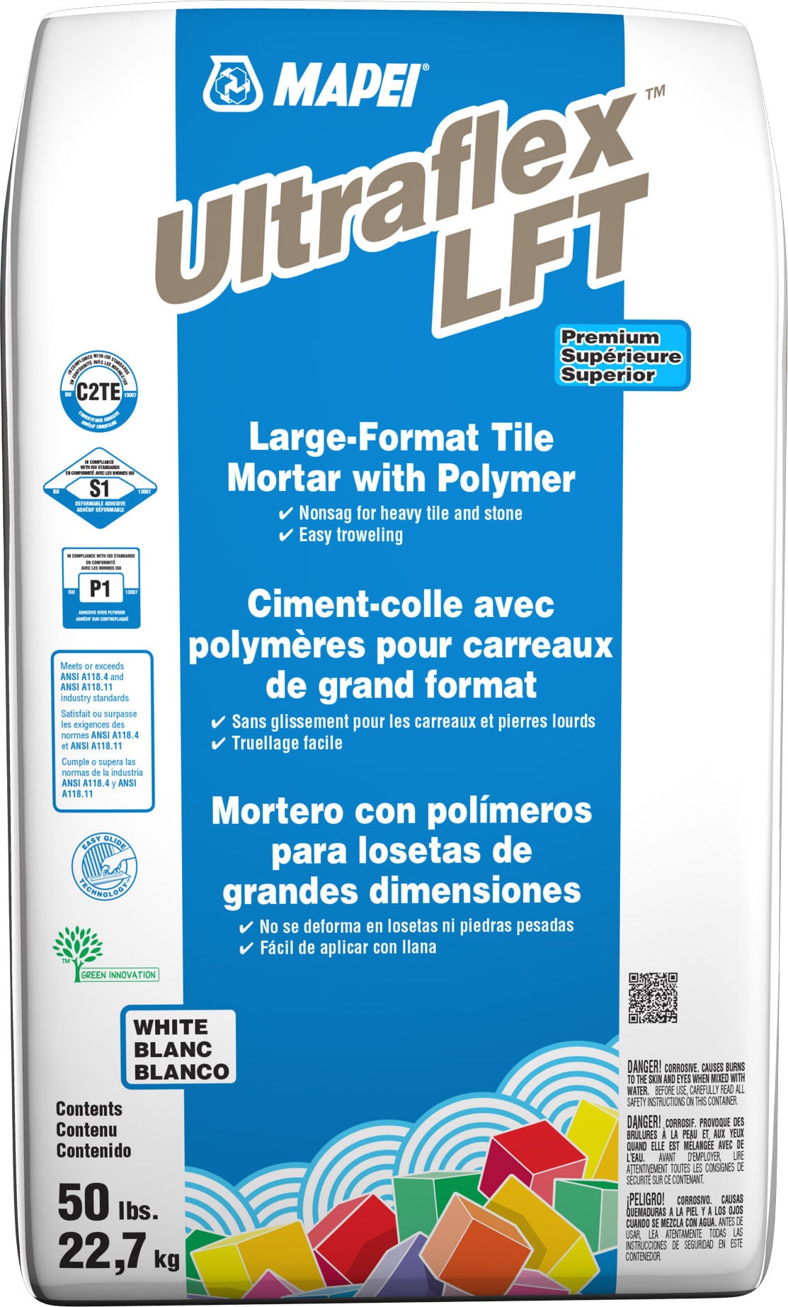 Mapei - Ultraflex LFT Large & Heavy Tile Mortar, White - 50 lb